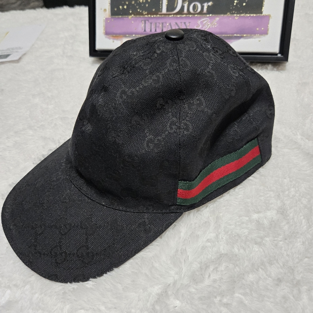 Gucci Sherry Line Black Hat EUC - Picture 4 of 9